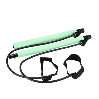 Multifunctional Pilates Bar Combination Fitness Bar Yoga Chest Expansion Tension Rope Back Trainer Elastic Rope Stretching Belt