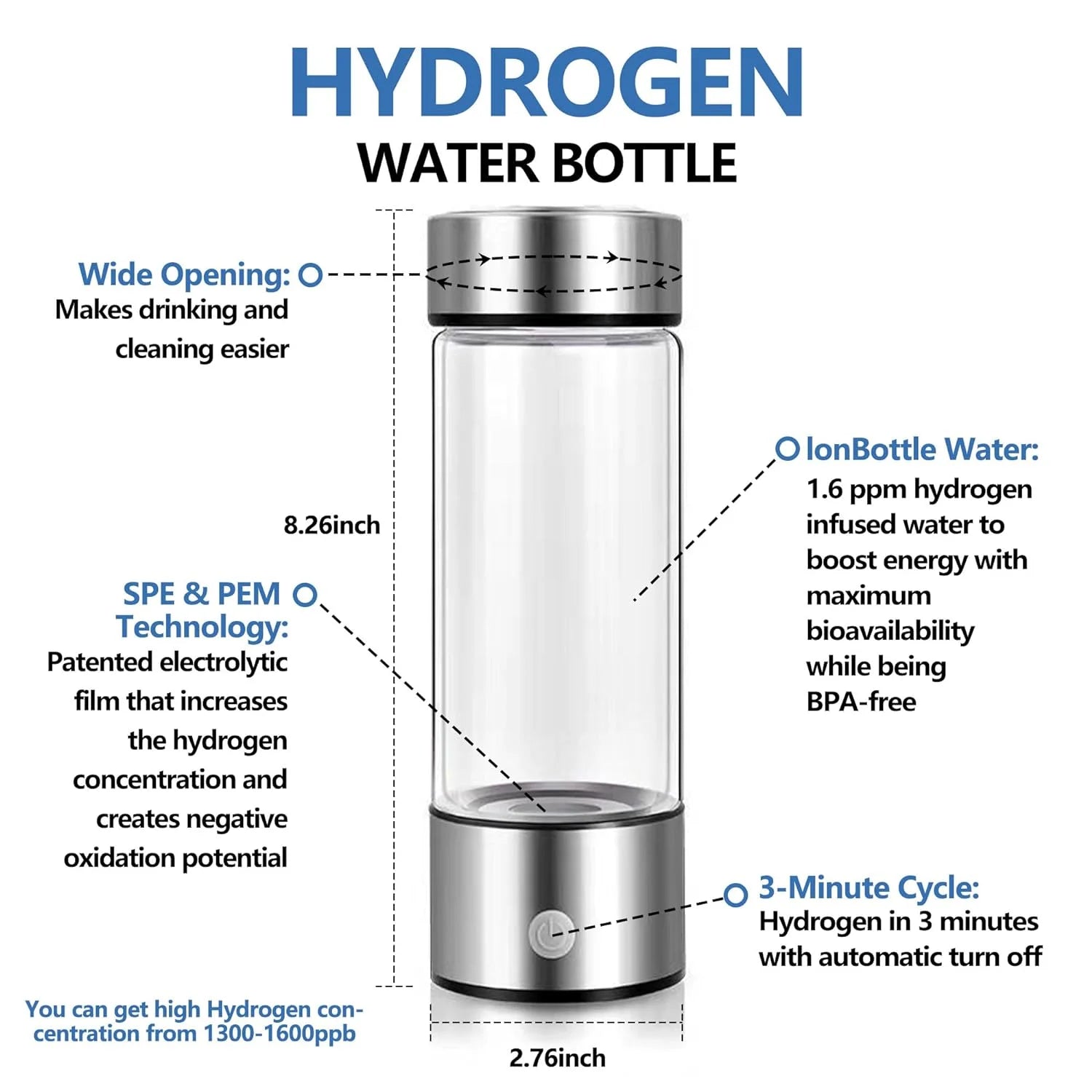 Hydrogen Water Bottle - Ultimate Hydration and Wellness Solution